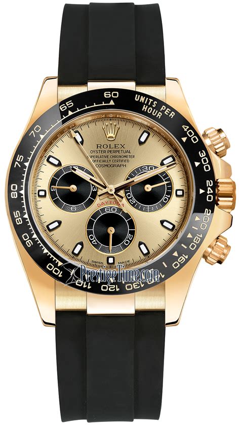 rolex cosmograph daytona yellow gold 116518ln champagne and black oysterflex|116518ln.